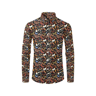 Butterfly Pattern Print Design 08 Men's Long Sleeve Shirt