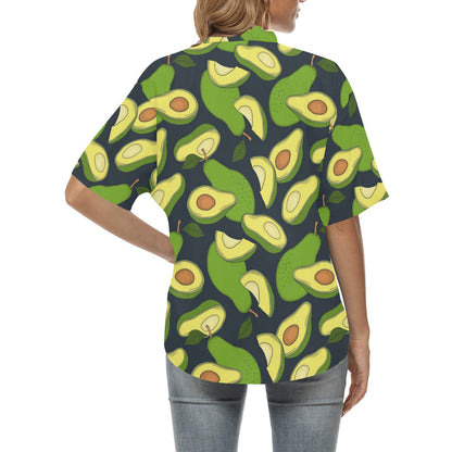 Avocado Pattern Print Design AC013 Women's Hawaiian Shirt
