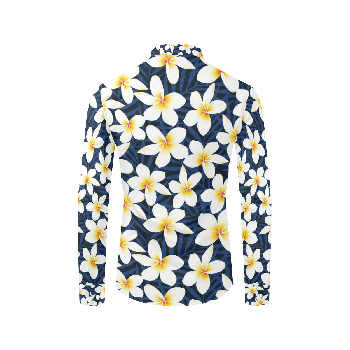 Plumeria Pattern Print Design PM026 Men's Long Sleeve Shirt