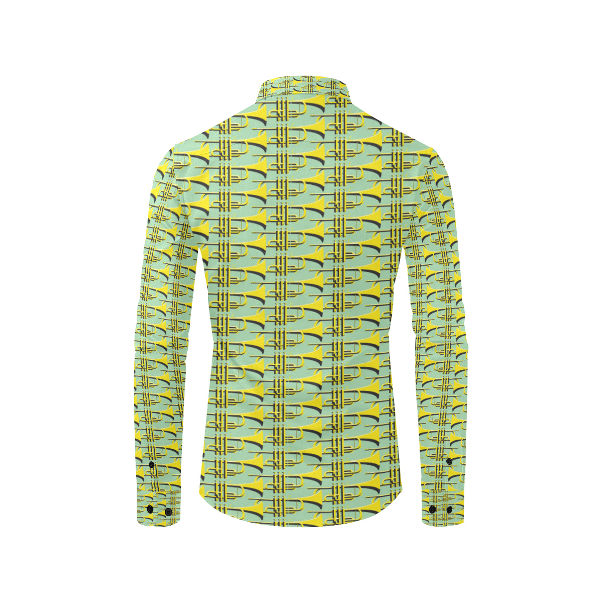 Trumpet Vintage Design Print Men's Long Sleeve Shirt