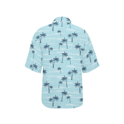Palm Tree Pattern Print Design PT04 Women's Hawaiian Shirt