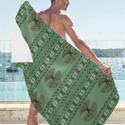 Tree Of Life Knit Style Print Design LKS301 Beach Towel 32" x 71"