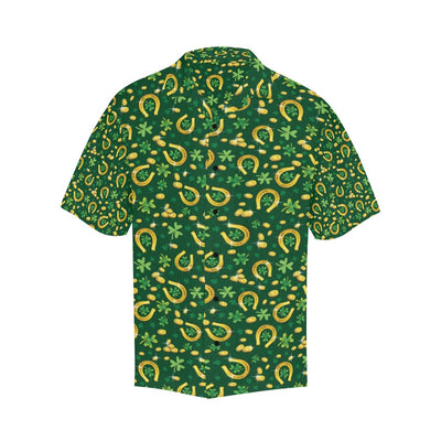 Shamrock Horse Shoes Saint Patrick's Day Print Design LKS307 Men's Hawaiian Shirt