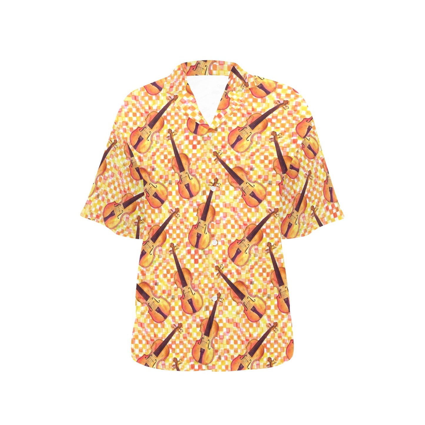 Violin Pattern Print Design 03 Women's Hawaiian Shirt