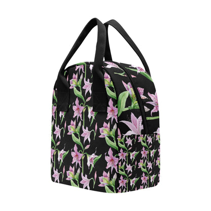 Amaryllis Pattern Print Design AL08 Insulated Lunch Bag