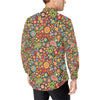 Flower Power Peace Paisley Themed Print Men's Long Sleeve Shirt