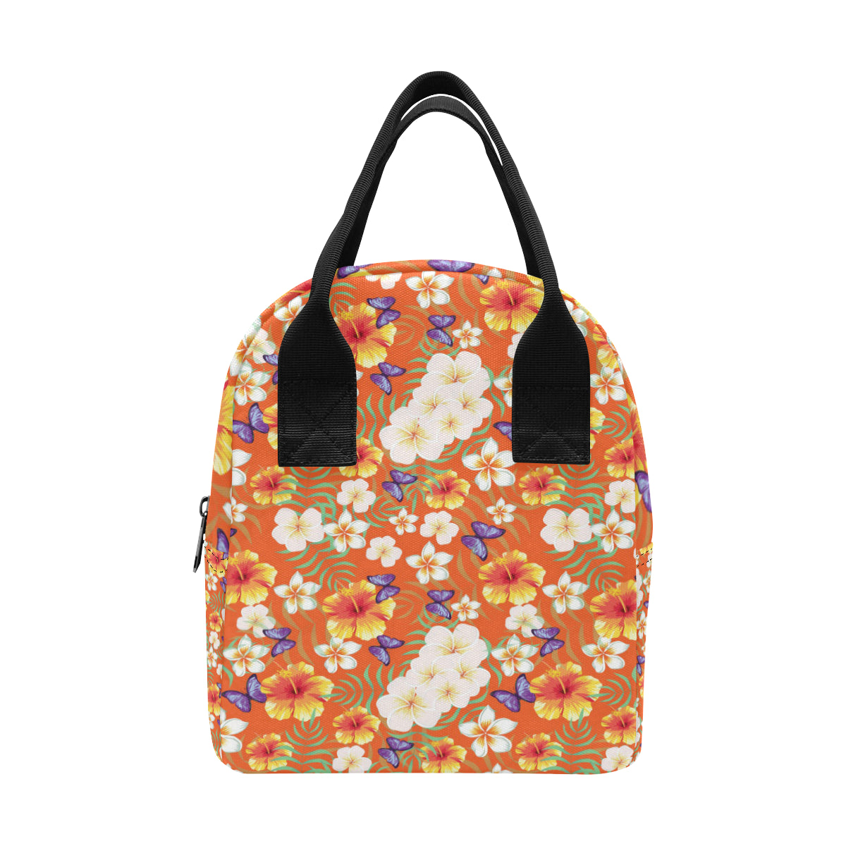 Tropical Flower Pattern Print Design TF027 Insulated Lunch Bag