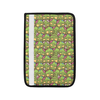 Zombie Head Design Pattern Print Car Seat Belt Cover