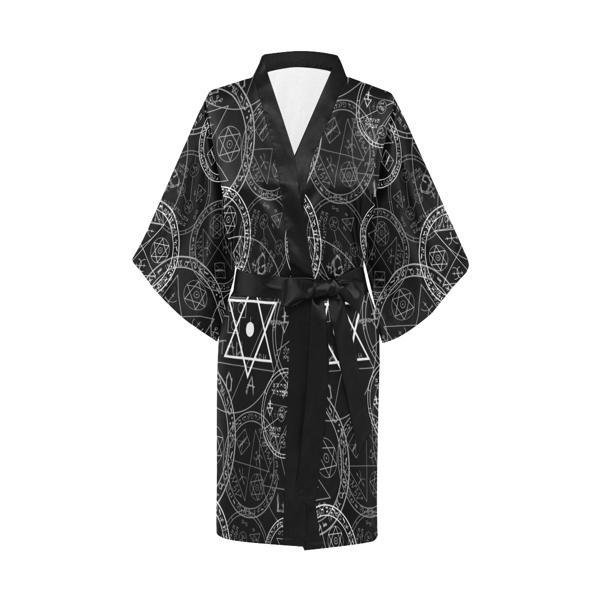 Pentagram Pattern Print Design A01 Women's Short Kimono