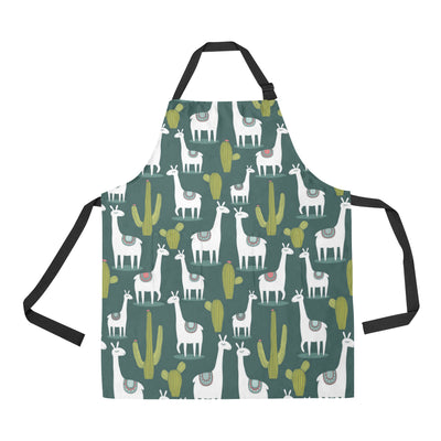 Llama Cactus Pattern Print Design 02 Apron with Pocket
