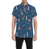 Nautical Pattern Print Design A06 Men's Short Sleeve Button Up Shirt