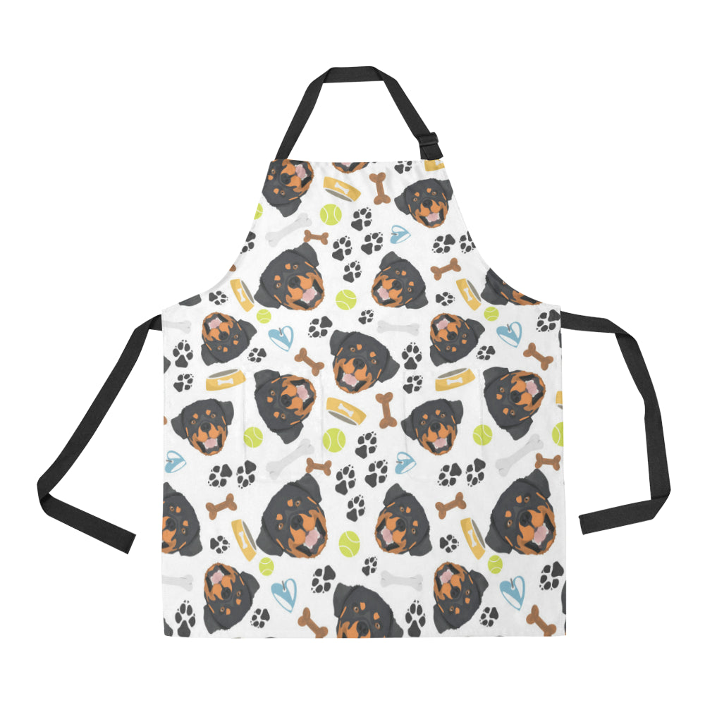 Rottweiler Pattern Print Design A04 Apron with Pocket