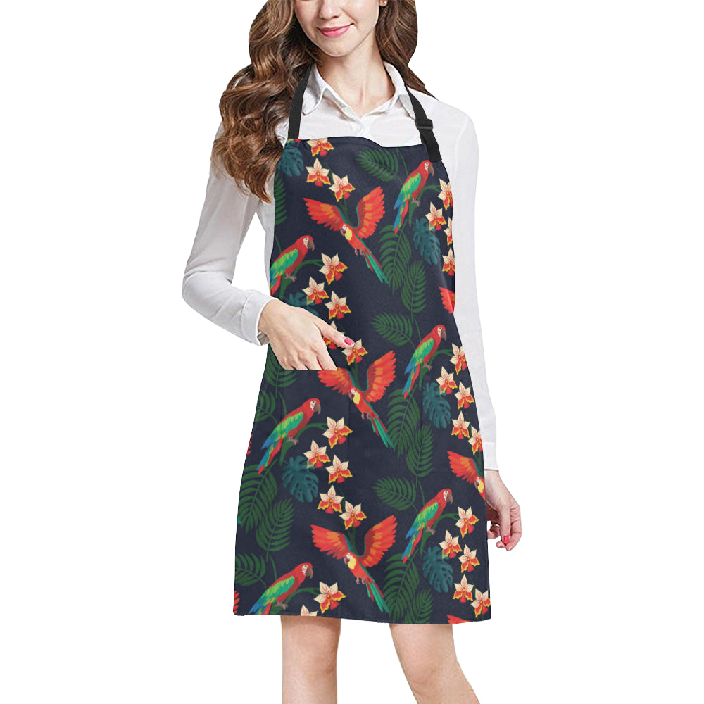 Macaw Pattern Print Design 02 Apron with Pocket