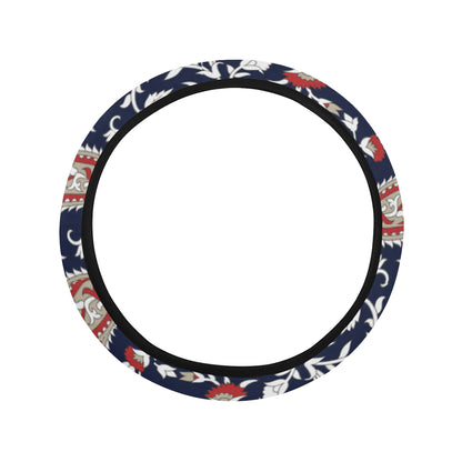 Paisley Pattern Print Design A05 Steering Wheel Cover with Elastic Edge