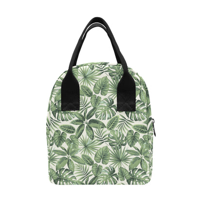 Palm Leaves Pattern Print Design PL014 Insulated Lunch Bag