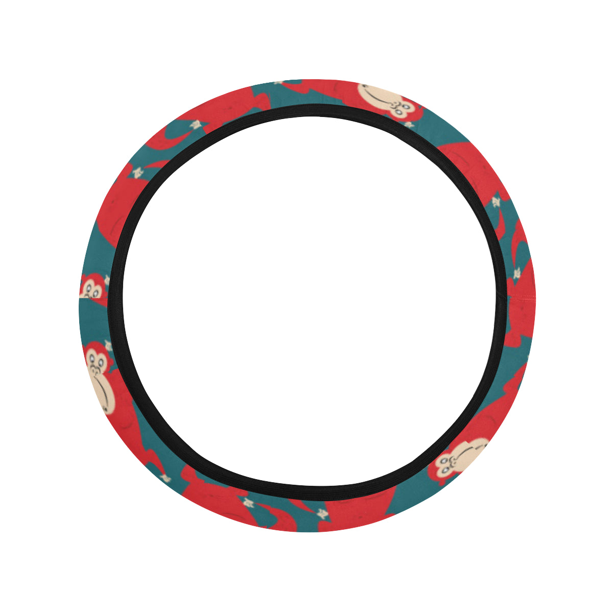 Chimpanzee Pattern Print Design 04 Steering Wheel Cover with Elastic Edge
