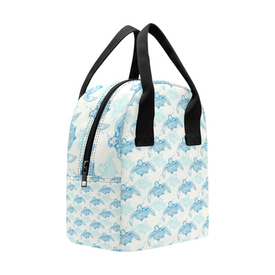 Sea Turtle Pattern Print Design T01 Insulated Lunch Bag