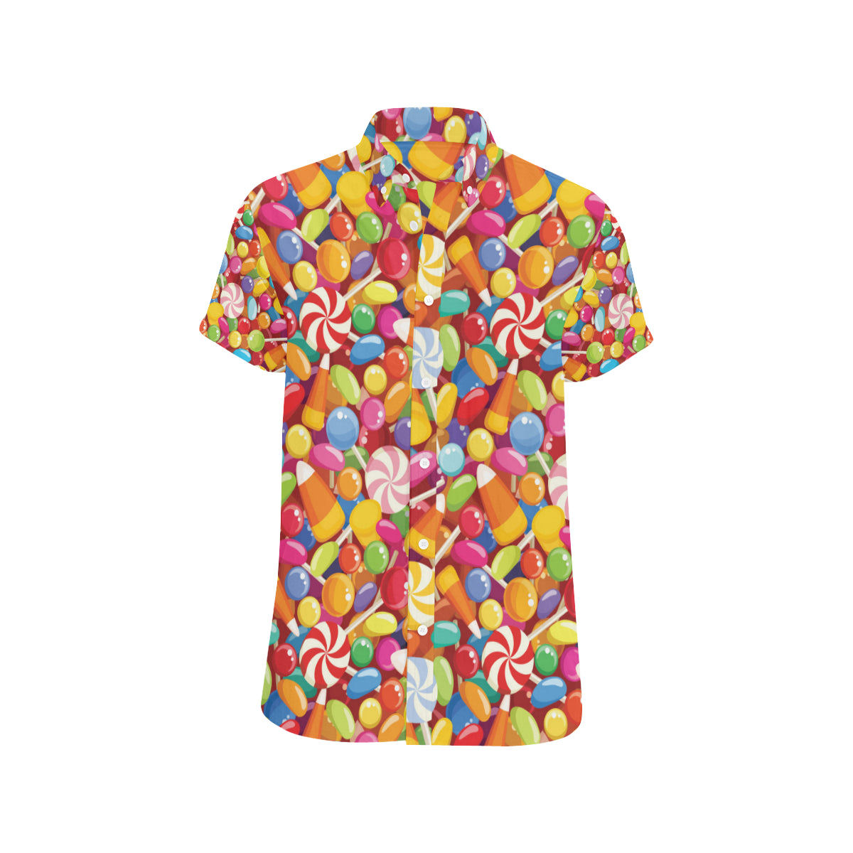 Candy Pattern Print Design 02 Men's Short Sleeve Button Up Shirt