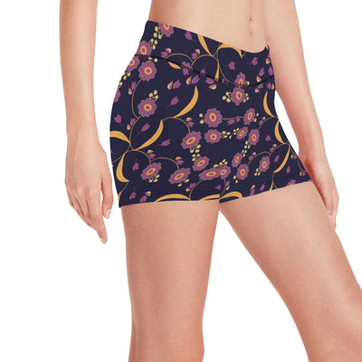 Anemone Pattern Print Design AM012 Yoga Shorts