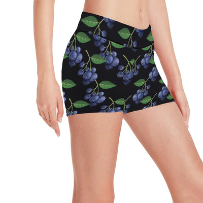 Blueberry Pattern Print Design BB01 Yoga Shorts