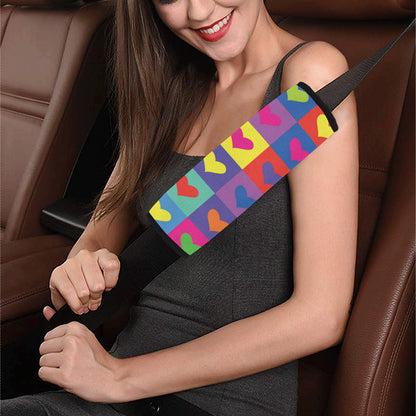 Pop Art Heart Pattern Print Design A01 Car Seat Belt Cover