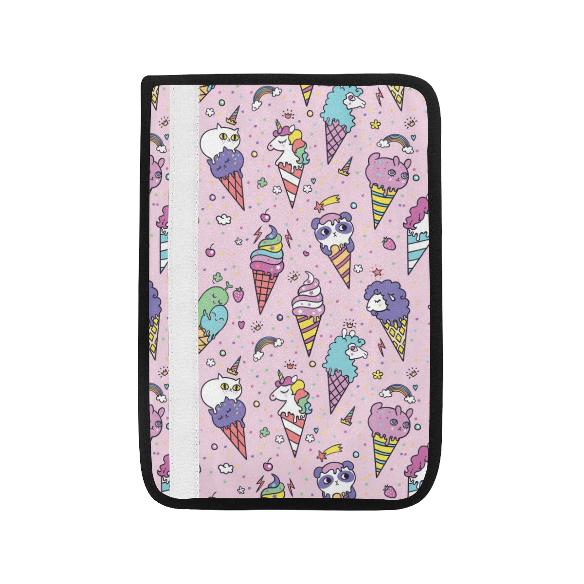 Ice Cream Pattern Print Design IC05 Car Seat Belt Cover