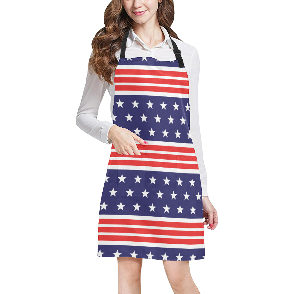 Patriotic Pattern Print Design A04 Apron with Pocket