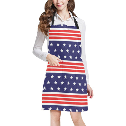 Patriotic Pattern Print Design A04 Apron with Pocket