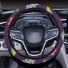 Hawaiian Themed Pattern Print Design H024 Steering Wheel Cover with Elastic Edge