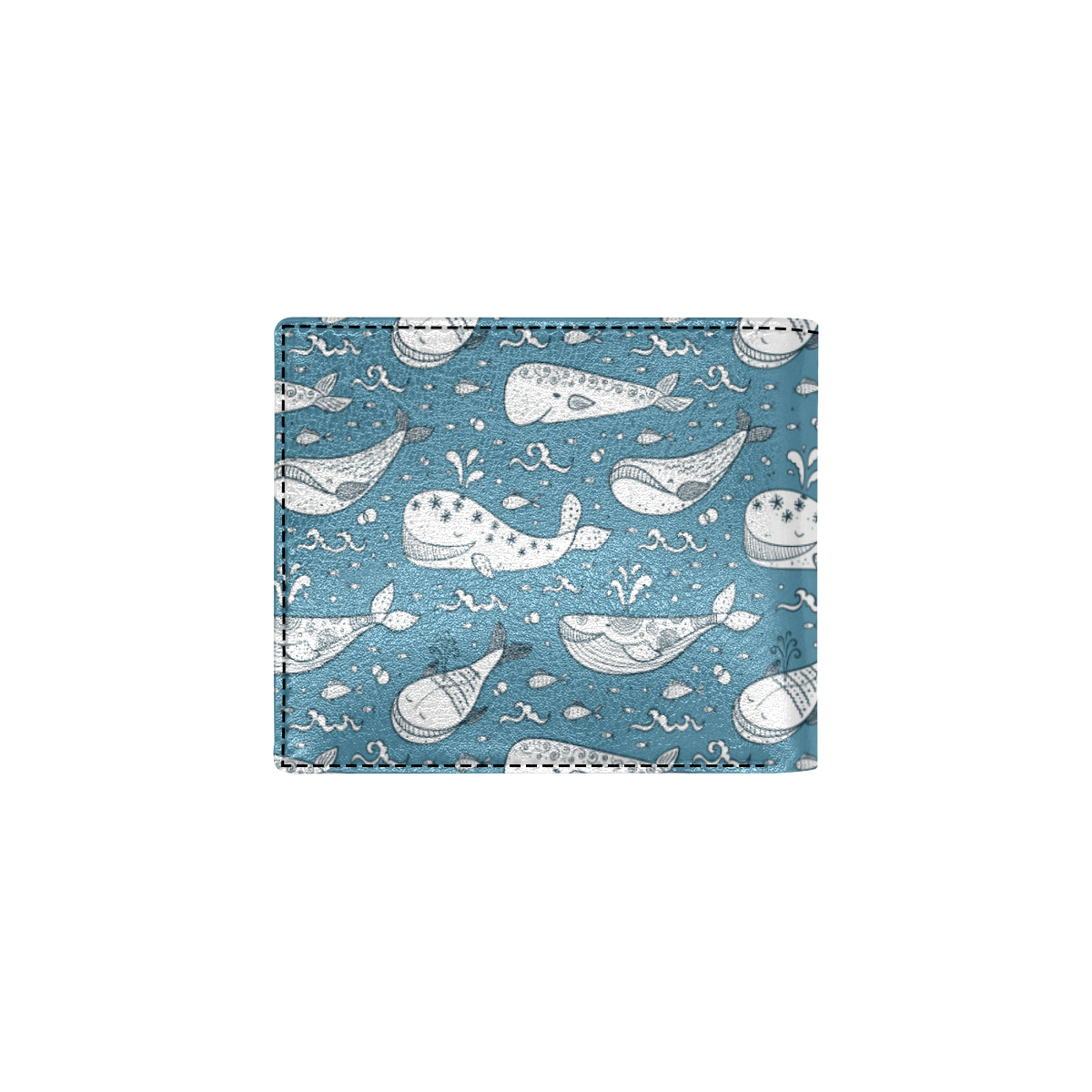 Humpback Whale Pattern Print Design 03 Men's ID Card Wallet
