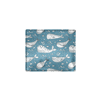 Humpback Whale Pattern Print Design 03 Men's ID Card Wallet