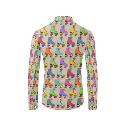 Roller skate Pattern Print Design A01 Men's Long Sleeve Shirt