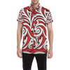 Maori Polynesian Themed Design Print Men's Short Sleeve Button Up Shirt