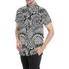 Polynesian Tribal Pattern Men's Short Sleeve Button Up Shirt