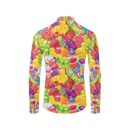 Candy Pattern Print Design CA01 Men's Long Sleeve Shirt