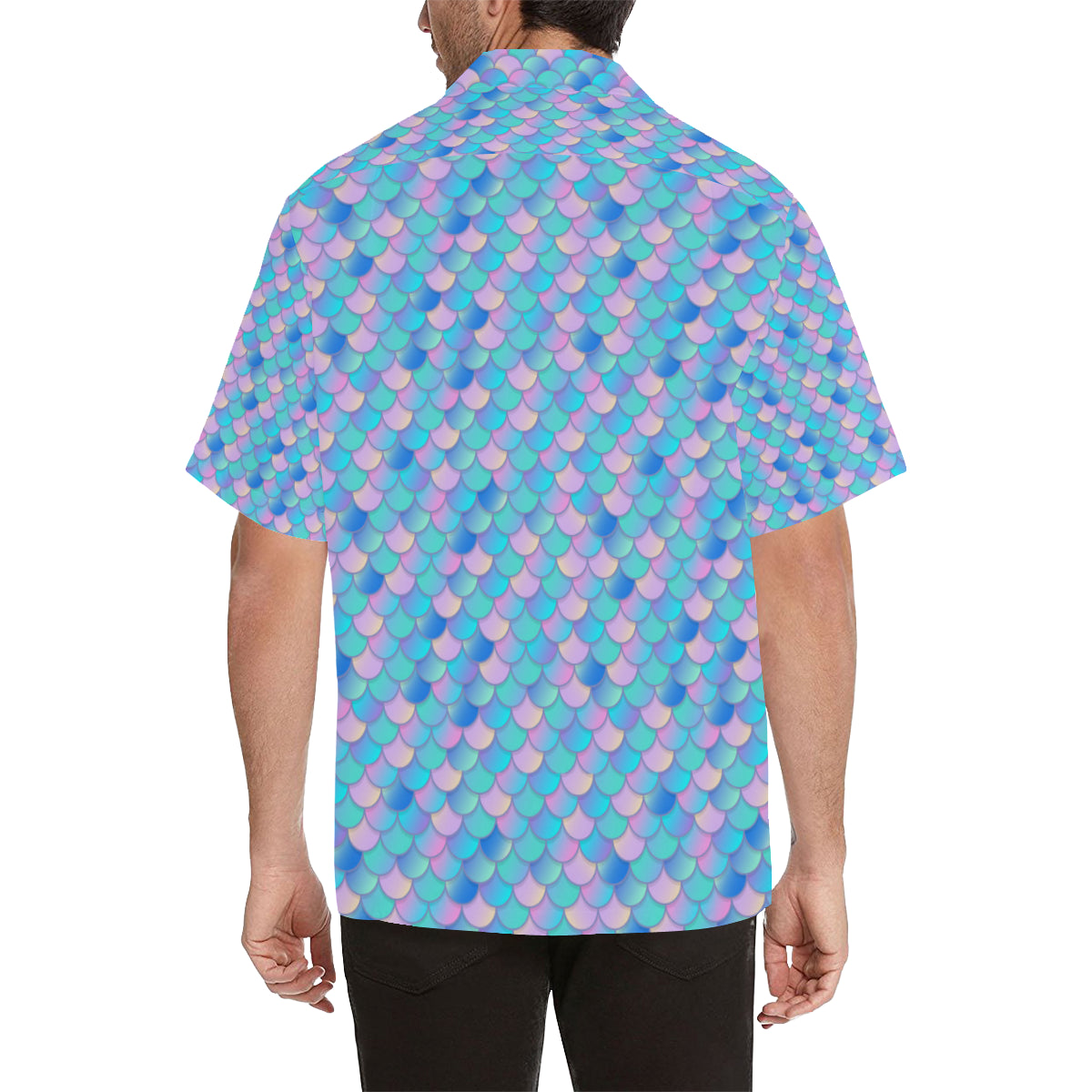 Mermaid Scales Pastel Pattern Print Design 07 Men's Hawaiian Shirt