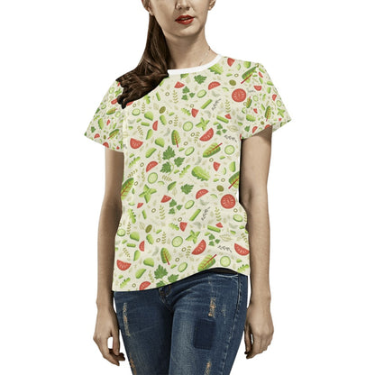 Salad Vegetable Print Design LKS302 Women's  T-shirt