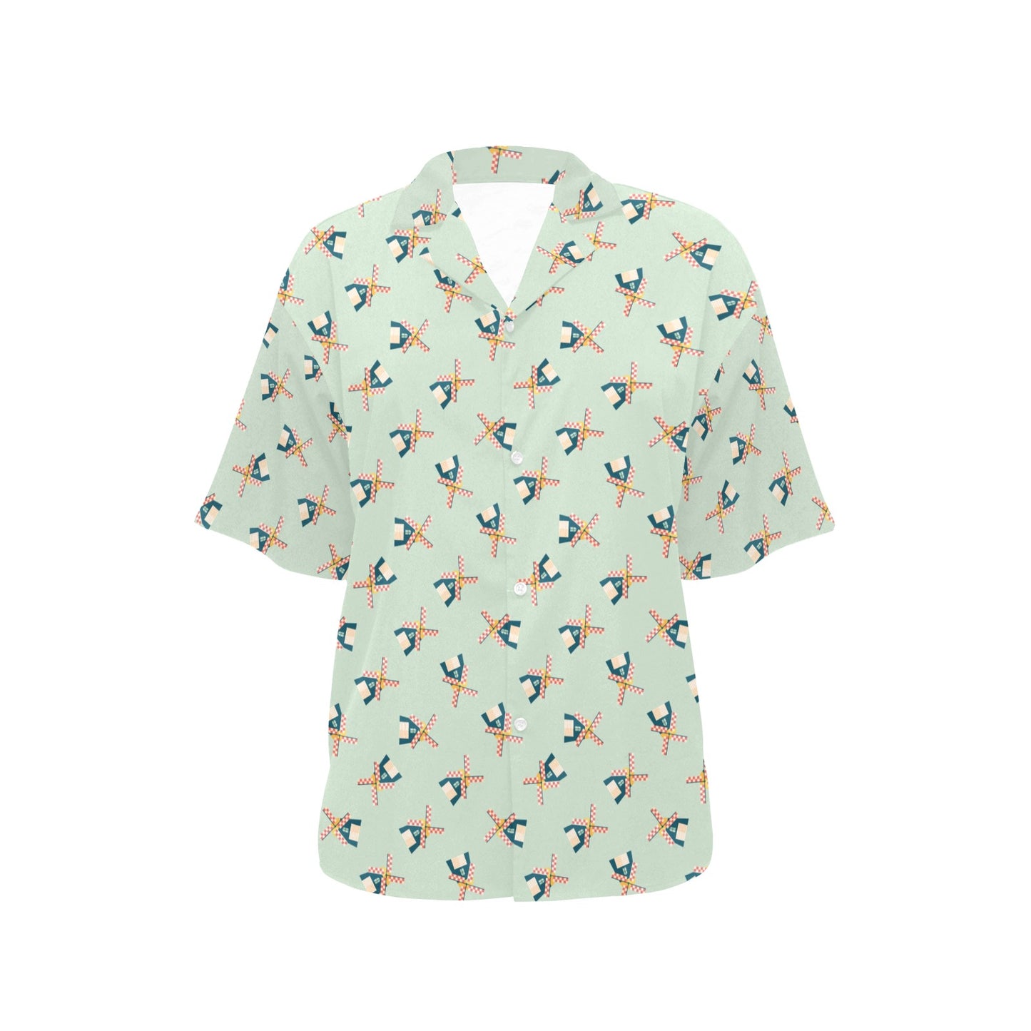 Windmill Pattern Print Design 02 Women's Hawaiian Shirt