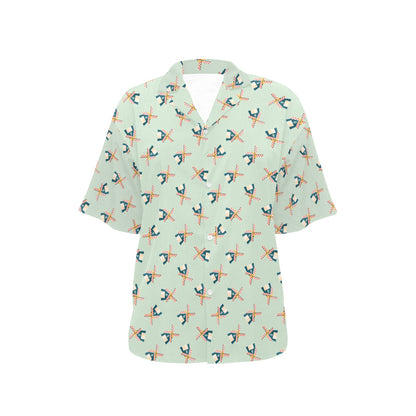 Windmill Pattern Print Design 02 Women's Hawaiian Shirt