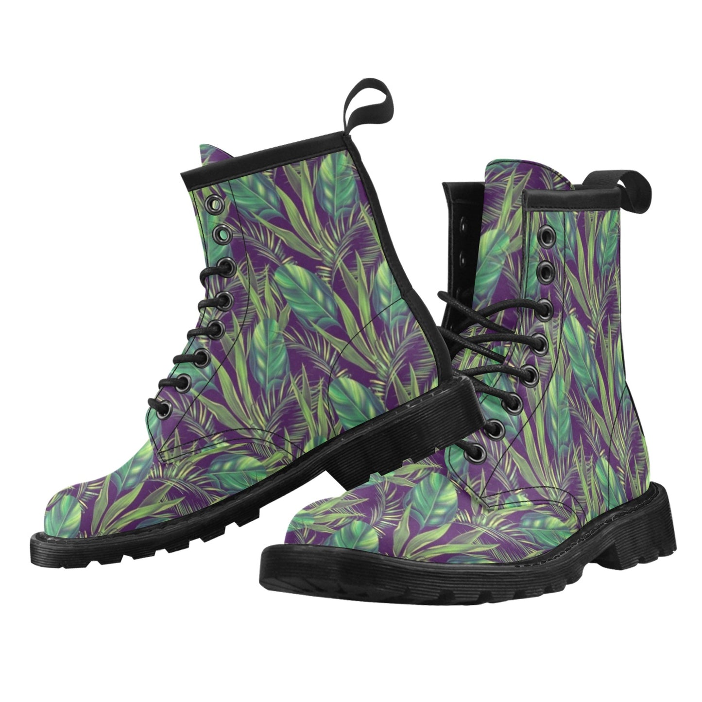 Palm Leaves Pattern Print Design PL03 Women's Boots