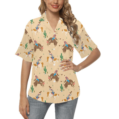 Rodeo Pattern Print Design A02 Women's Hawaiian Shirt