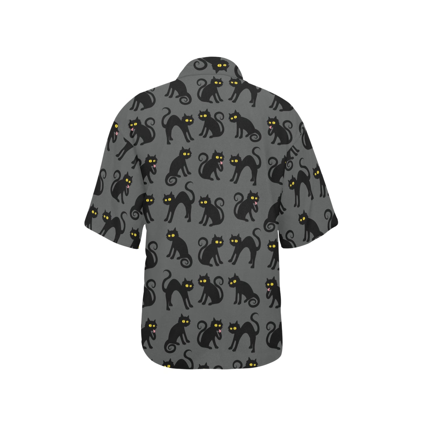 Black Cat Cute Print Pattern Women's Hawaiian Shirt