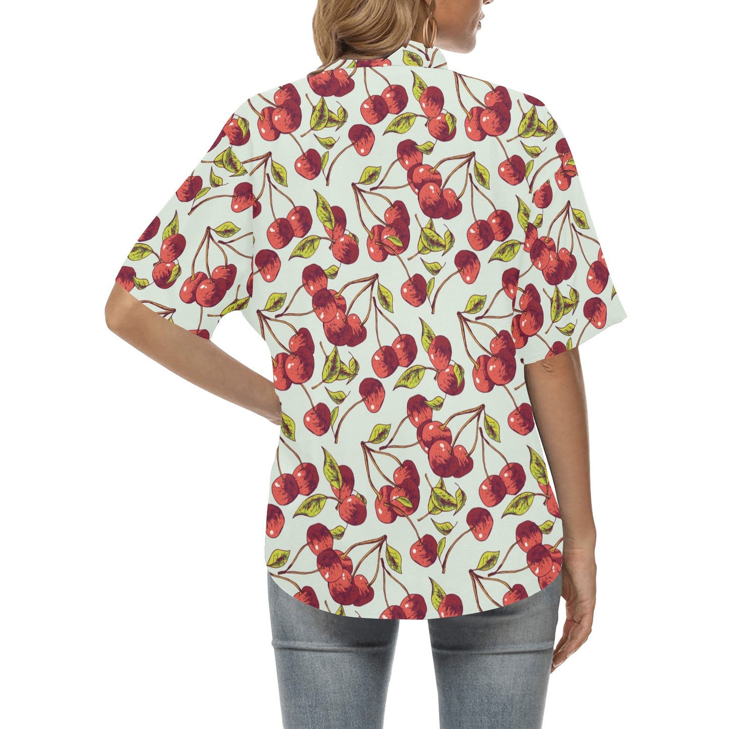 Cherry Hand Draw Women's Hawaiian Shirt
