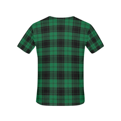 Tartan Green Print Design LKS302 Women's  T-shirt
