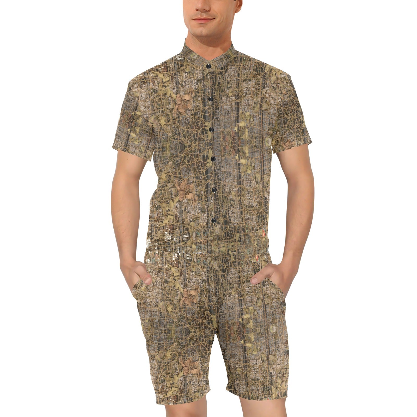 Camouflage Realtree Pattern Print Design 01 Men's Romper