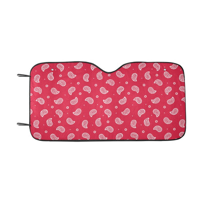 Bandana Red Paisley Print Design LKS305 Car front Windshield Sun Shade