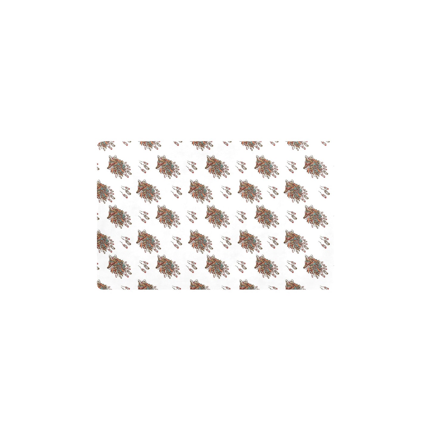 Aztec Wolf Pattern Print Design 02 Kitchen Mat