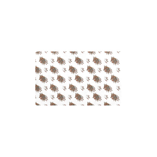 Aztec Wolf Pattern Print Design 02 Kitchen Mat
