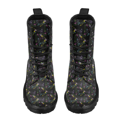 Safety Pin Print Design LKS304 Women's Boots