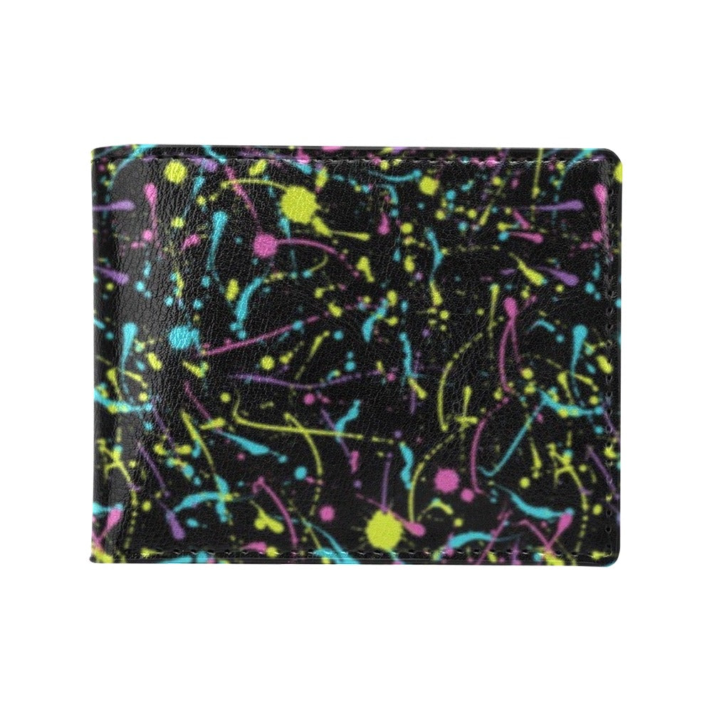Splatter Multicolor Print Design LKS302 Men's ID Card Wallet
